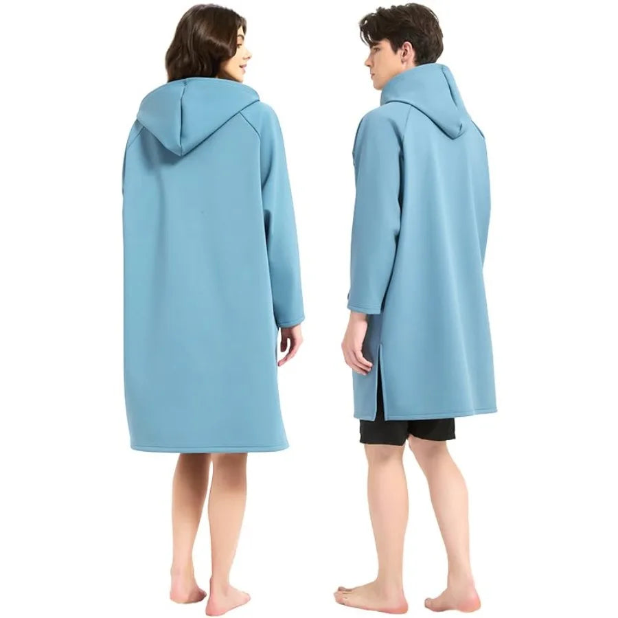 Waterproof & Windproof Fleece Lined Surf Poncho - Oversized Jacket for Swimming