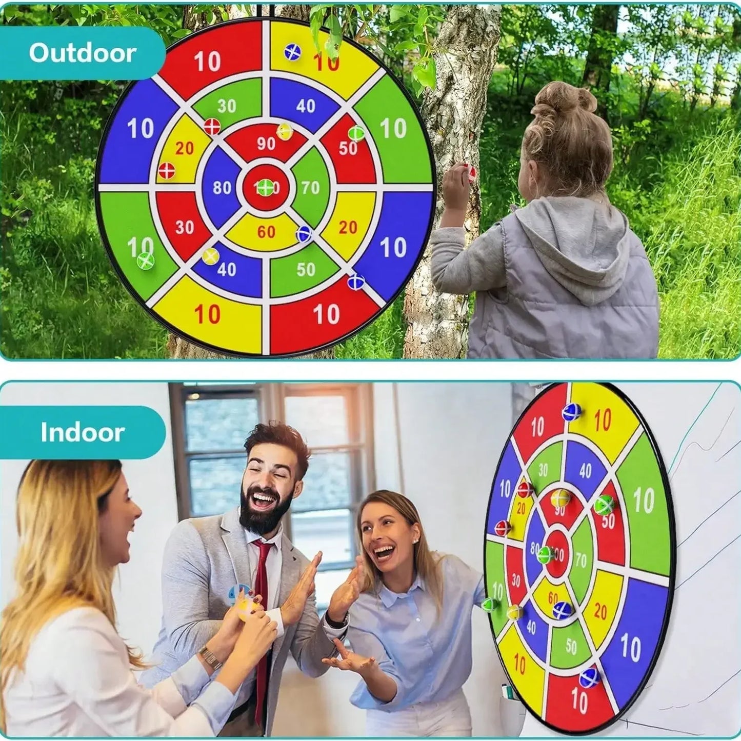 2026 29" Large Dart Board For Kids, Kids Dart Board With Sticky Balls, Boys ToyS,Indoor/SportOutdoor Fun Party Play Game Toys, Birthday Gifts For 3 4 5 6 7 8 9 10 1112 YearOldBoys Girls