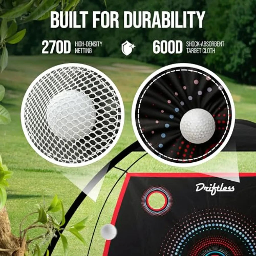 Golf Net 10x7 ft Practice Net for Backyard Driving, Indoor Hitting Net with Mat, A Great Gift for Golfers