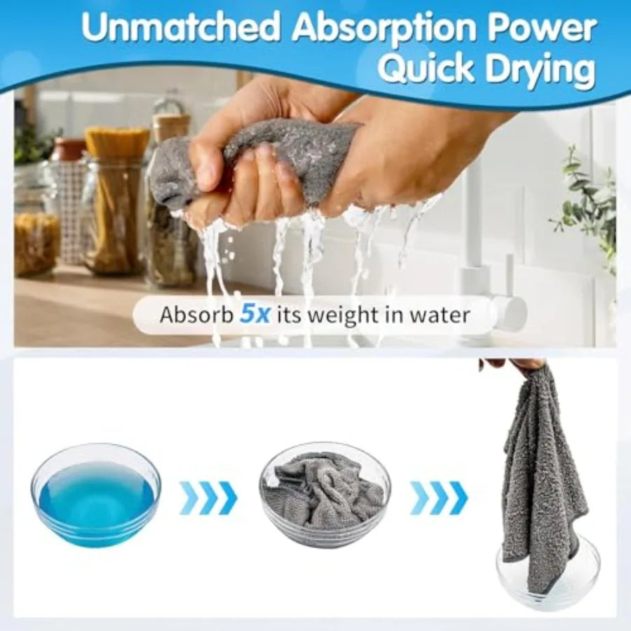 Microfiber Cleaning Cloth -Pack of 24, Highly Absorbent 16"X12"