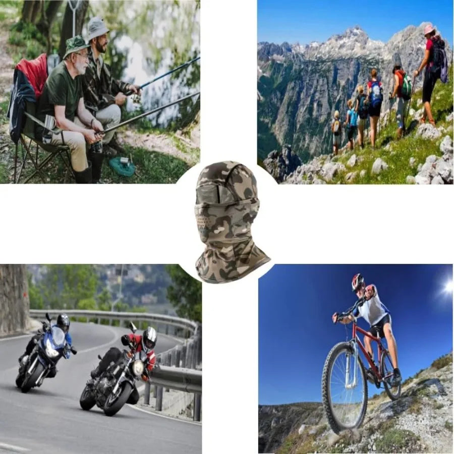 Camo Balaclava Face Mask for Men Women UV Sun Protection Cycling Neck Scarf Gaiter Head Breathable Motorcycle
