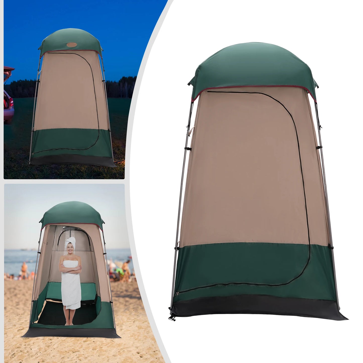 63*63*94.5 in Portable Shower Tent, Sun Protection, Waterproof, Privacy Shelter, Outdoor Camping Toilet for Camping, Hiking, Beach