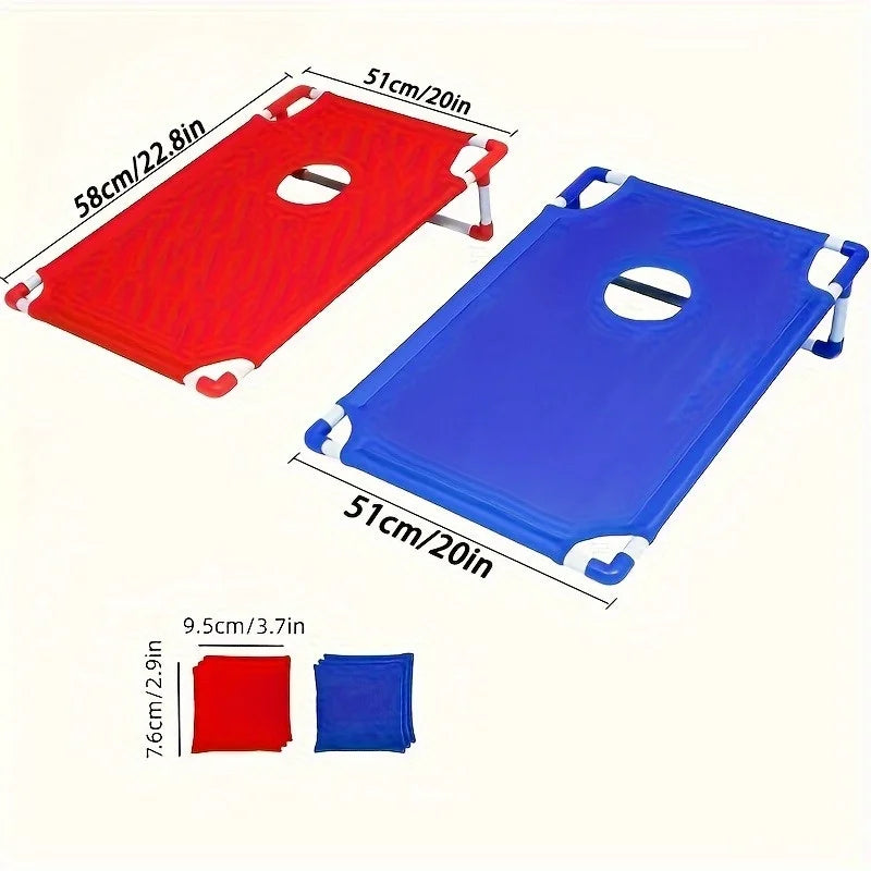 2 Game Boards + 6 Bean Bags Portable Artificial Jade Cornhole, for Backyard Games and Party Fun for Backyard Games and Party Fun