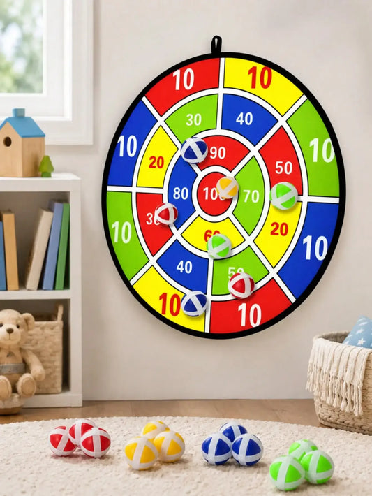 6pcs/12pcs Sticky Ball Dart Board Set, Indoor & Outdoor Toy, Parent-Child Interaction, Birthday Gift, Party Game Supplies