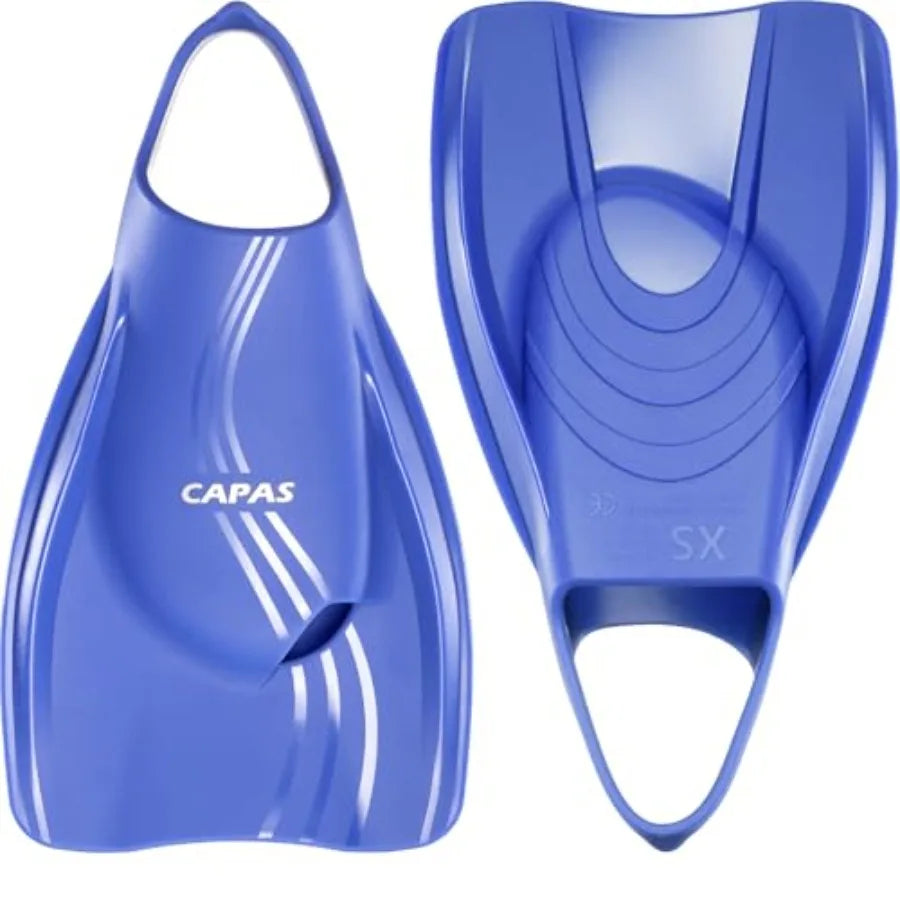 Pro Swim Training Fins with Mesh Bag, Silicone Short Professional Swimming Fins, Left-Right Customized Open Heel Flippers