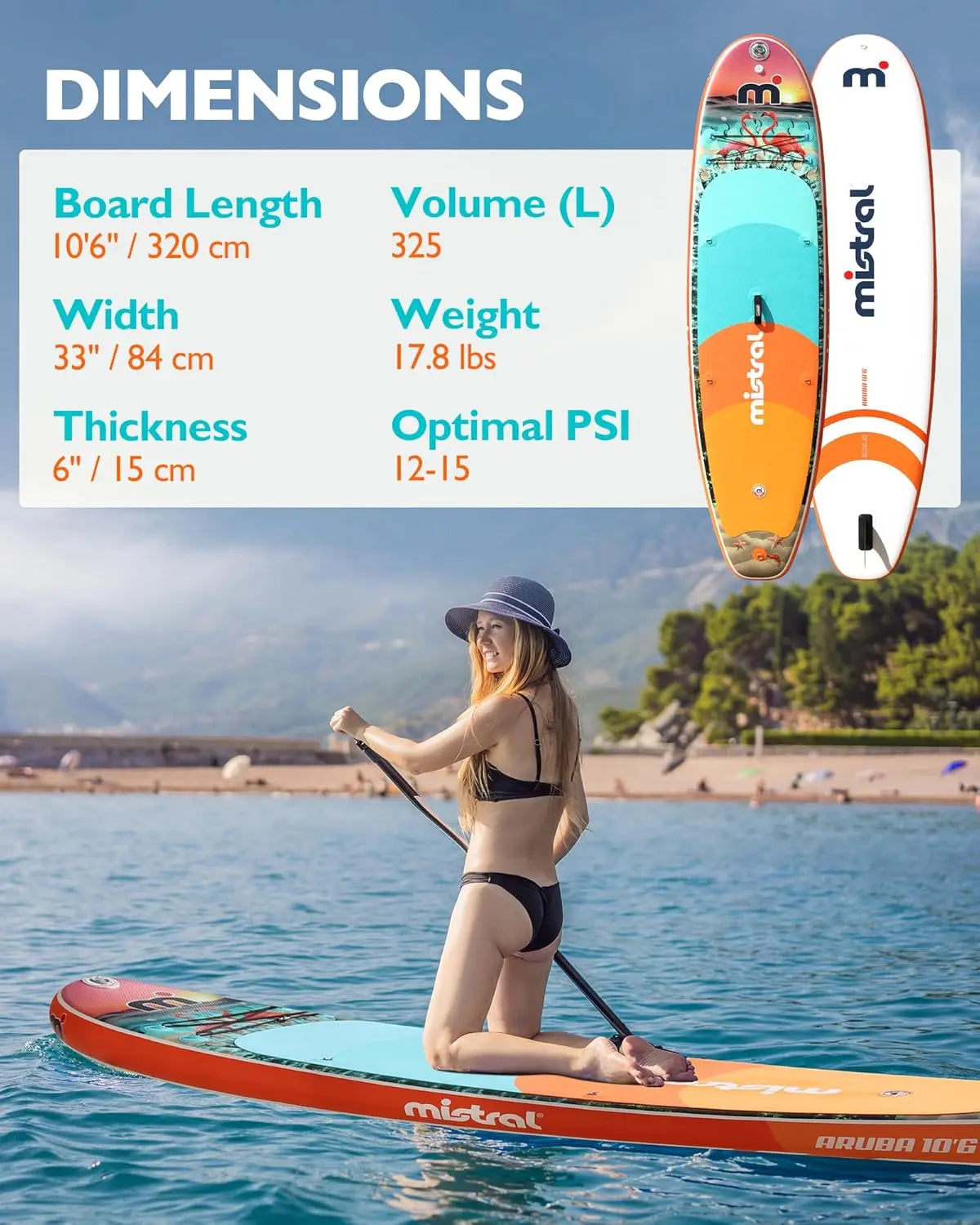 Inflatable Stand Up Paddle Board with SUP Accessories, 10'6''x33''x6'' All-Round SUP for Family