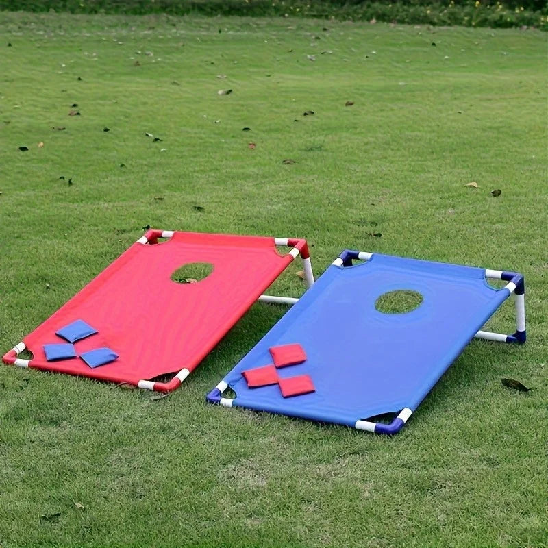 2 Game Boards + 6 Bean Bags Portable Artificial Jade Cornhole, for Backyard Games and Party Fun for Backyard Games and Party Fun