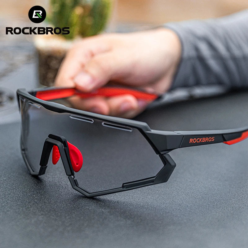 ROCKBROS Bicycle Glasses Polarized Photochromic 2 lenses Ultra-light Comfortable Bike Eyewear Non-slip TR90 Sunglasses Cycling Equipment