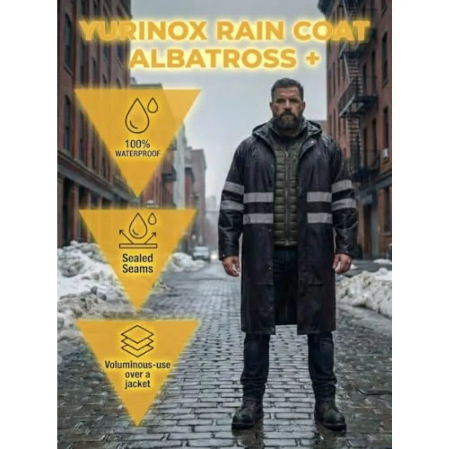 Long Hooded Waterproof Rain Jacket