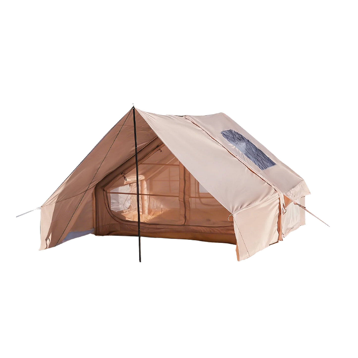 PAKICETUS Large Luxury Inflatable Glamping Tent with Manual Hand Pump, Easy Setup 4 Season Anti-Snow Spacious Family Shelter, Weatherproof Air Tent for Outdoor Camping, Backyard Party & Wilderness Adventure