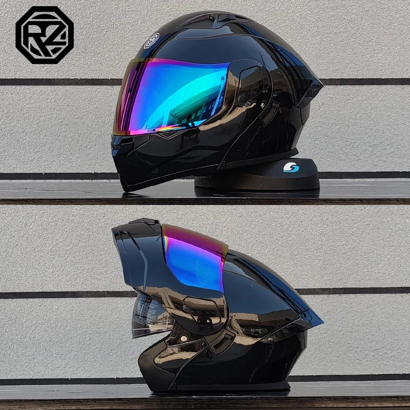 ORZ Personalised Motorcycle Full Face Helmet Men Women Fashion Dual Lens Helmets Motocross Racing Modular Flip Up Casco Moto