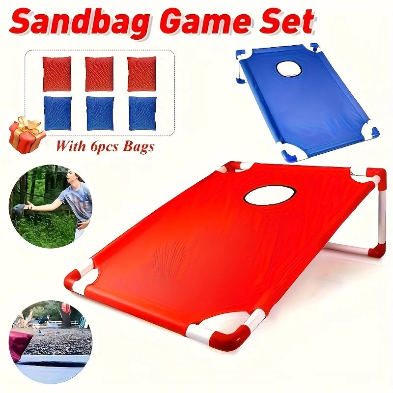 2 Game Boards + 6 Bean Bags Portable Artificial Jade Cornhole, for Backyard Games and Party Fun for Backyard Games and Party Fun