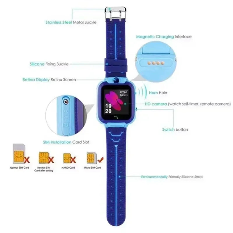 Lenovo 5G Kids Smart Camera Watch GPS Location Sim Card Call SOS IPX67 Waterproof reloj inteligente niños for Boys Girl 2027 New