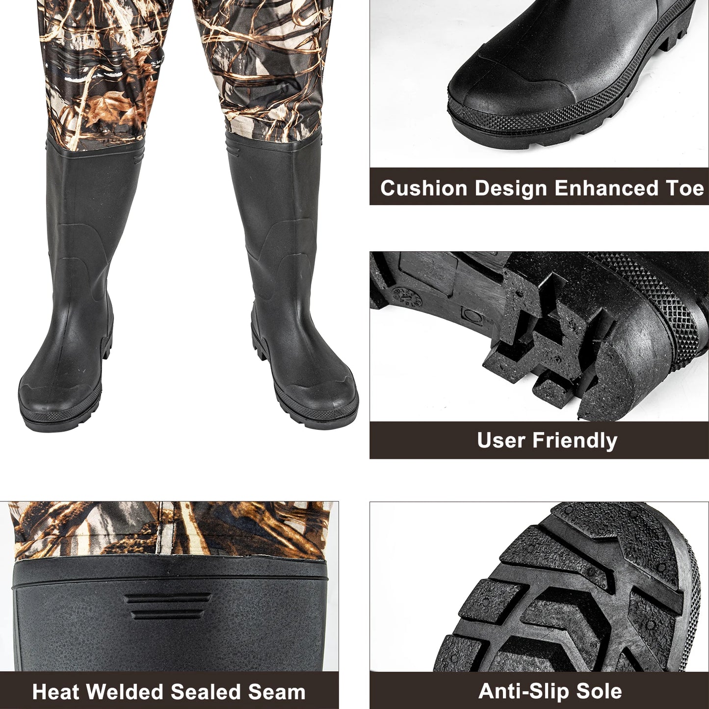 Night Cat Fishing Waders for Men Women Waterproof Hunting Chest Wader with Bootfoot Belt Breathable Lightweight Size 6.5-13