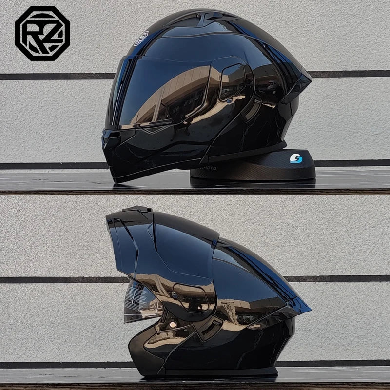 ORZ Personalised Motorcycle Full Face Helmet Men Women Fashion Dual Lens Helmets Motocross Racing Modular Flip Up Casco Moto