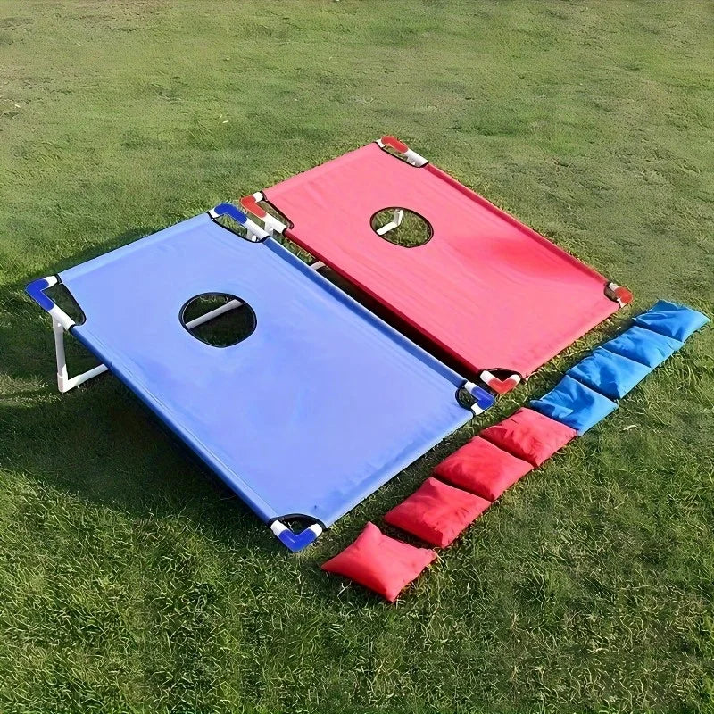 2 Game Boards + 6 Bean Bags Portable Artificial Jade Cornhole, for Backyard Games and Party Fun for Backyard Games and Party Fun