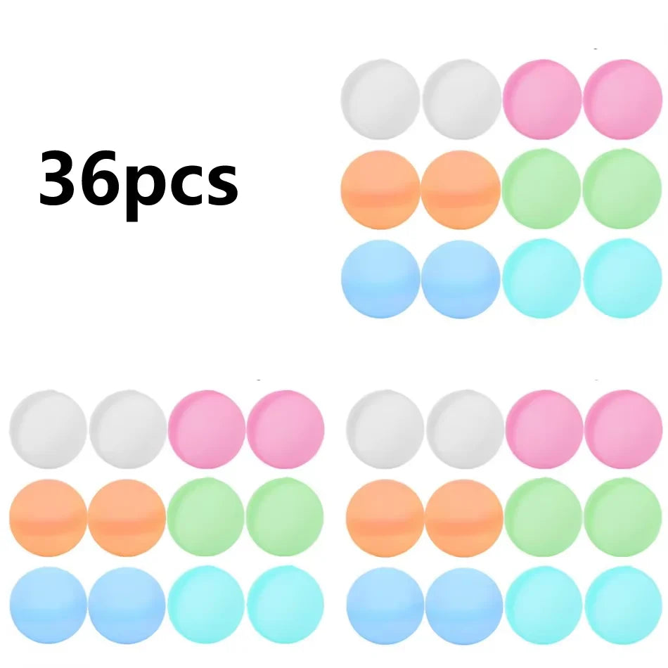 6-60PCS Reusable Silicone Water Balloons Fast Fill Auto Sealing Water Bombs Summer Outdoor Party Game Toys