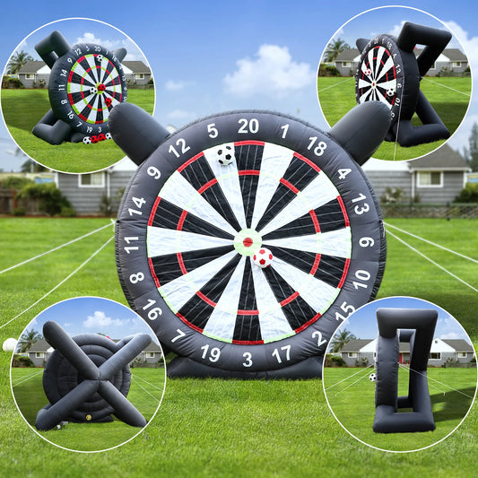 Outdoor Inflatable Games Inflatable Soccer Dart Board Football Dart Target with Balls, Large Backyard Party Sports Game for Family Events