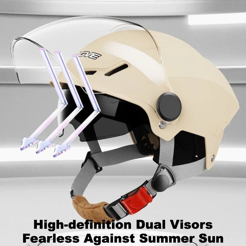3C Certified Lightweight Summer Sun Protection Half Helmet UV Resistant Electric Scooter Helmet Unisex Breathable Safety Helmet
