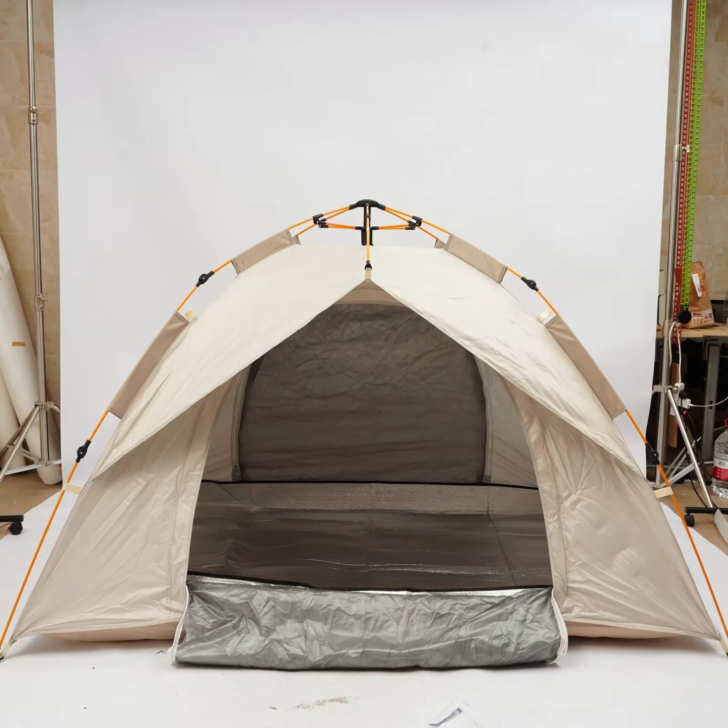 2-3 Person Automatic Pop Up Tent Instant Spring Quick Setup Waterproof Oxford Cloth UPF 50 Sun Protection Breathable Mesh Window Wind Ropes Ground Nails Compact Fold Portable Outdoor Shelter For Backyard Festival Beach Campin