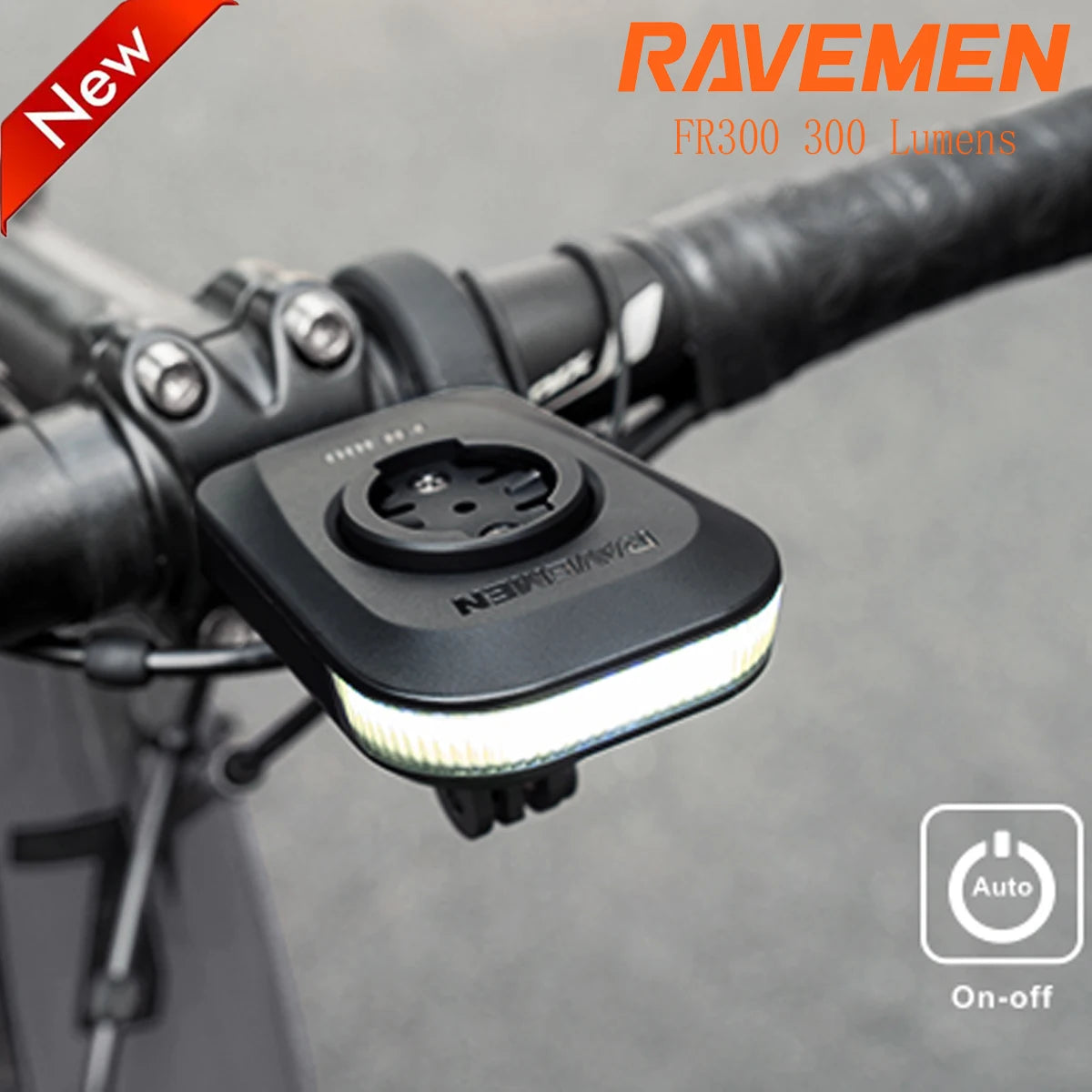 Ravemen Out-Front Bike Light For Garmin USB Rechargeable LED Bicycle Daytime Running Headlight FR300/FR160 Lamp Waterproof IPX6