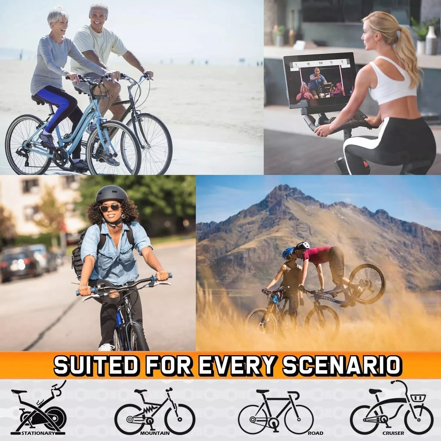 Widened Soft Ergonomic Bicycle Saddle Hollow Breathable Bike Seat With Taillight for Mountain Biking