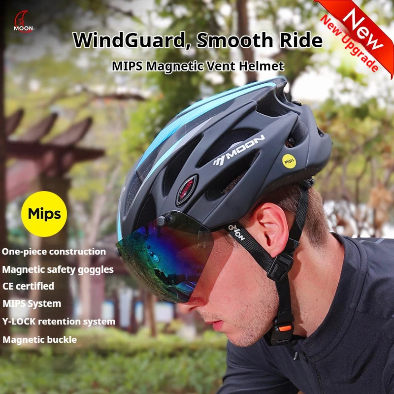 MOON Bike Helmet with Mips System Mountain Cycling Helmet Lightweight Impact Protection for Adult Men and Women