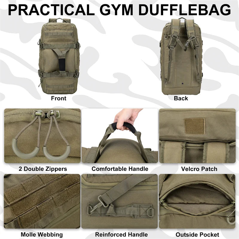 LQARMY 30L 45L 80L Outdoor Mountaineering Bag Molle Tactical Backpack Large Duffel Bag Hiking Camping Travel Bags