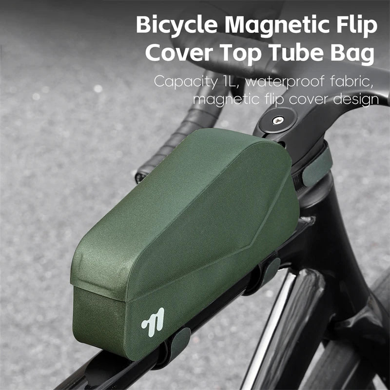 WEST BIKING Bicycle Magnetic Flip Cover Tube Bag Bicycle Tube Bag Convenient Hard Shell Waterproof MTB Road Accessories
