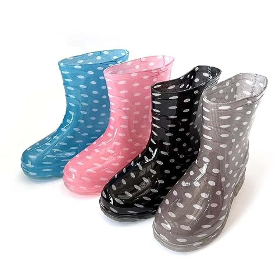 Plus Size Waterproof Rain Boots for Women - Wide Calf Design Sizes 9-14-Anti-Slip Sole