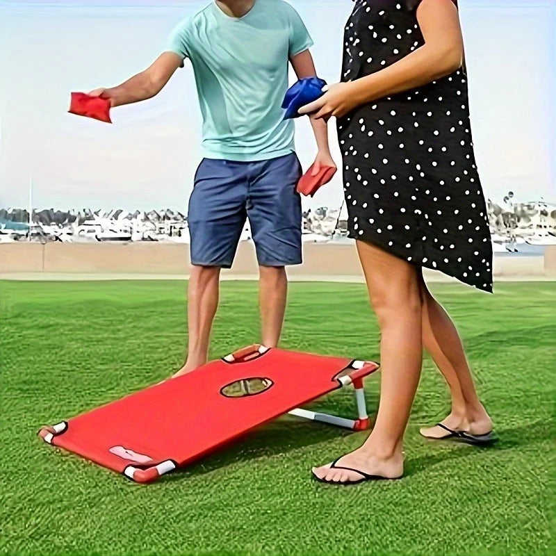 2 Game Boards + 6 Bean Bags Portable Artificial Jade Cornhole, for Backyard Games and Party Fun for Backyard Games and Party Fun