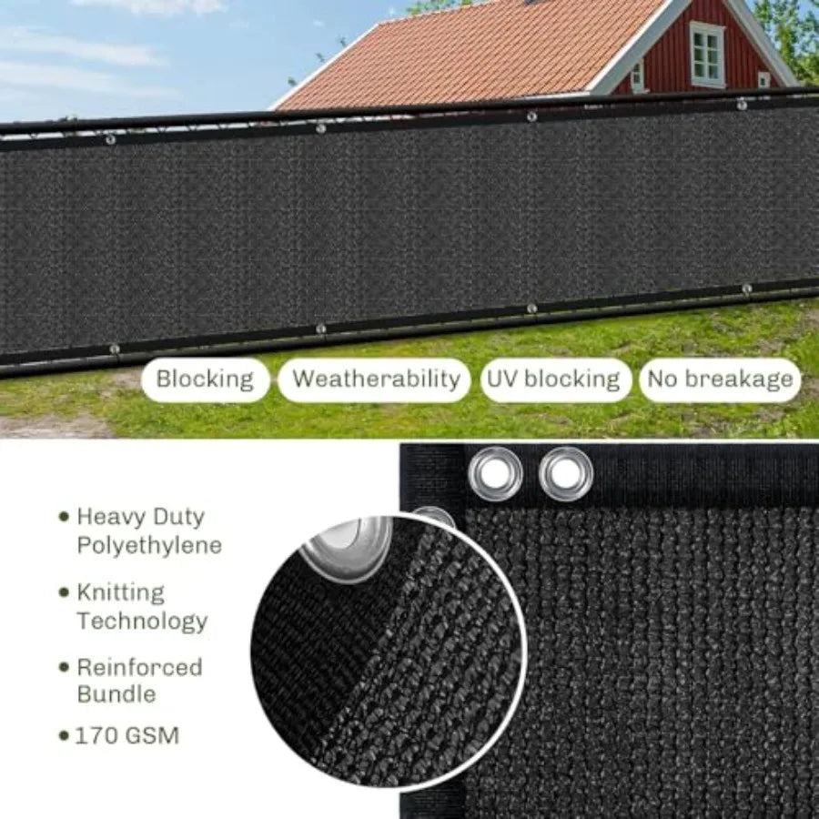 Privacy Screen Fence, 6Feet x 50Feet - Heavy Duty Shade Net Cover, for Wall, Garden, Yard