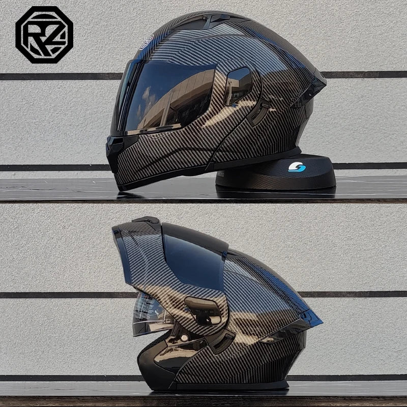 ORZ Personalised Motorcycle Full Face Helmet Men Women Fashion Dual Lens Helmets Motocross Racing Modular Flip Up Casco Moto