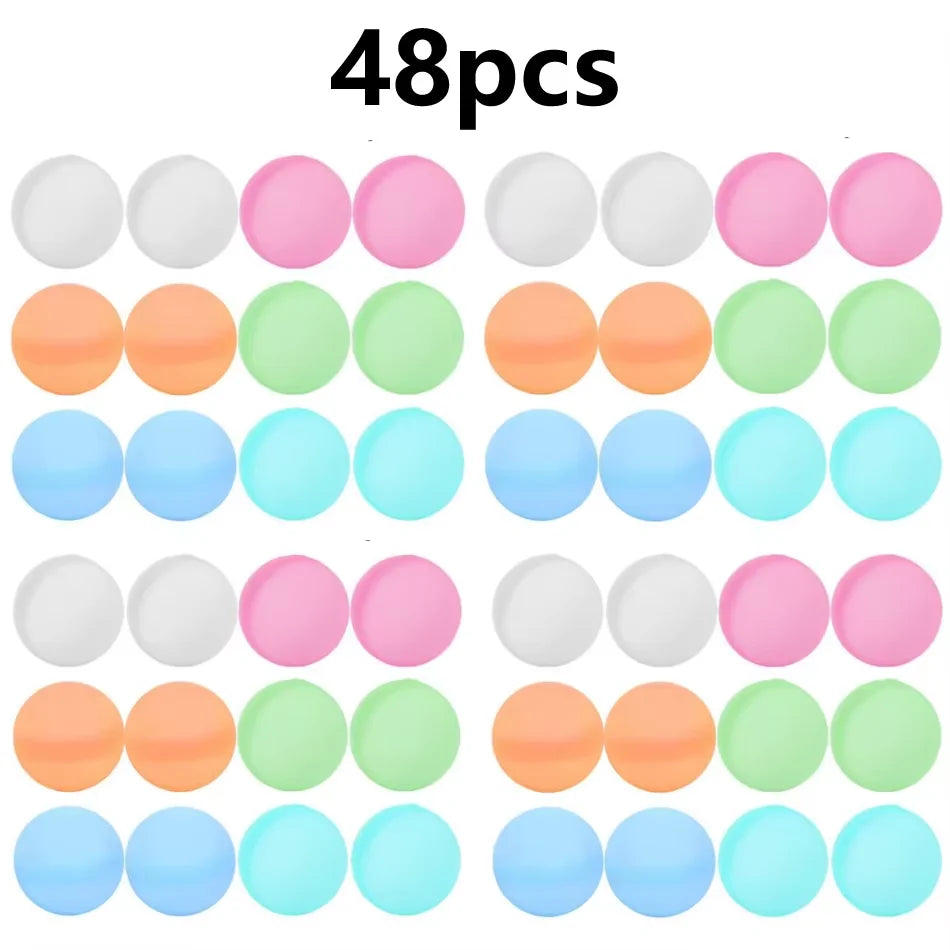 6-60PCS Reusable Silicone Water Balloons Fast Fill Auto Sealing Water Bombs Summer Outdoor Party Game Toys
