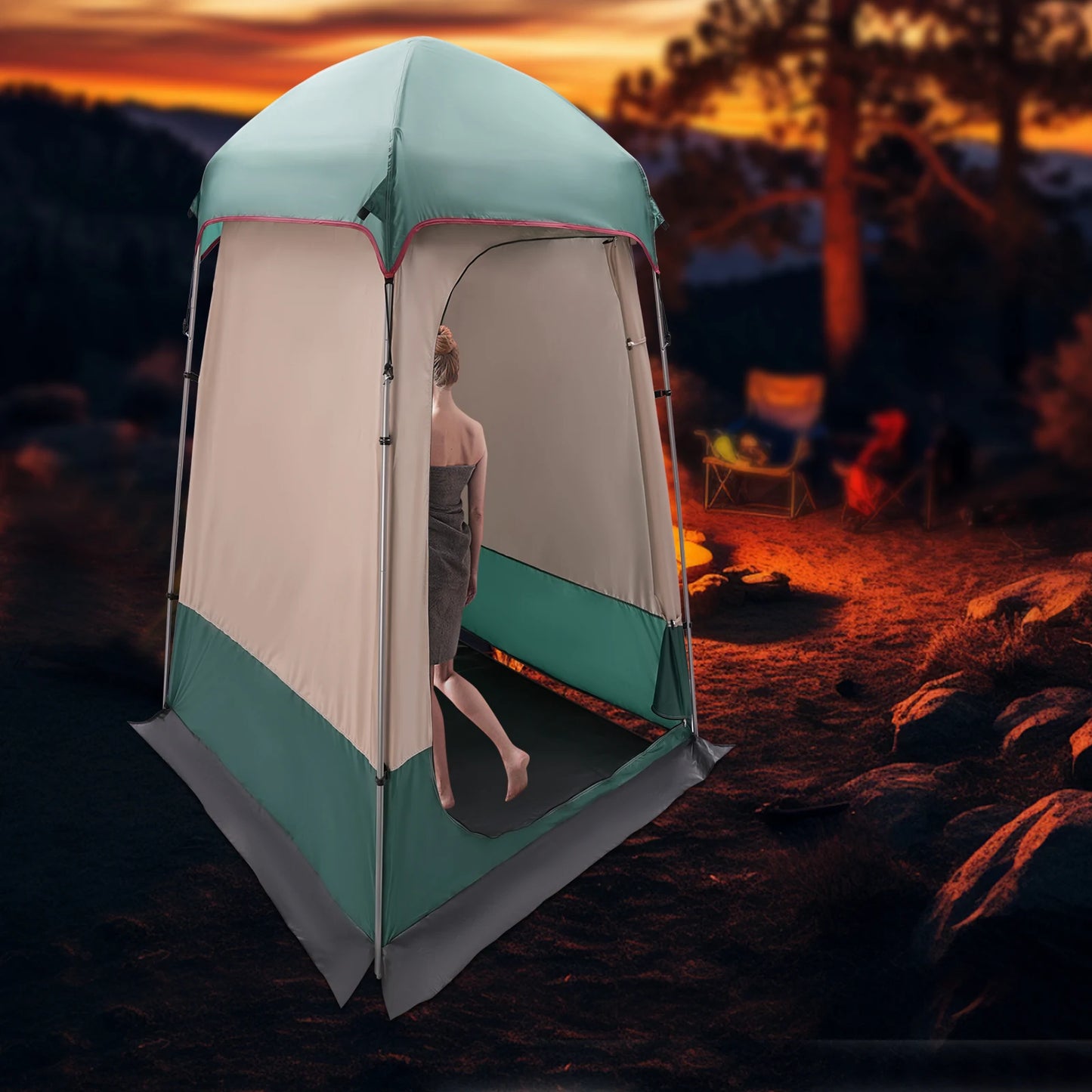 63*63*94.5 in Portable Shower Tent, Sun Protection, Waterproof, Privacy Shelter, Outdoor Camping Toilet for Camping, Hiking, Beach