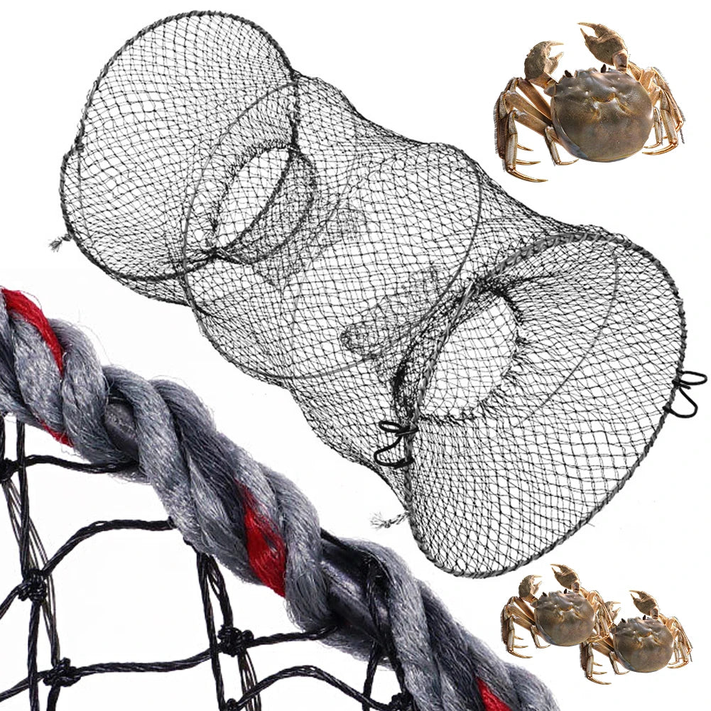Folding Crab Trap Shrimp Fish Trap Crab Catcher Net Fishing Net Cage Telescopic Fishing Traps Net for Lobster Shrimp