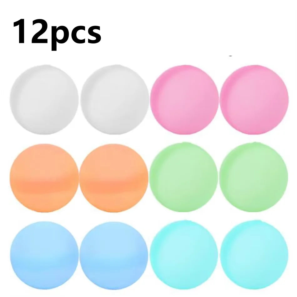 6-60PCS Reusable Silicone Water Balloons Fast Fill Auto Sealing Water Bombs Summer Outdoor Party Game Toys