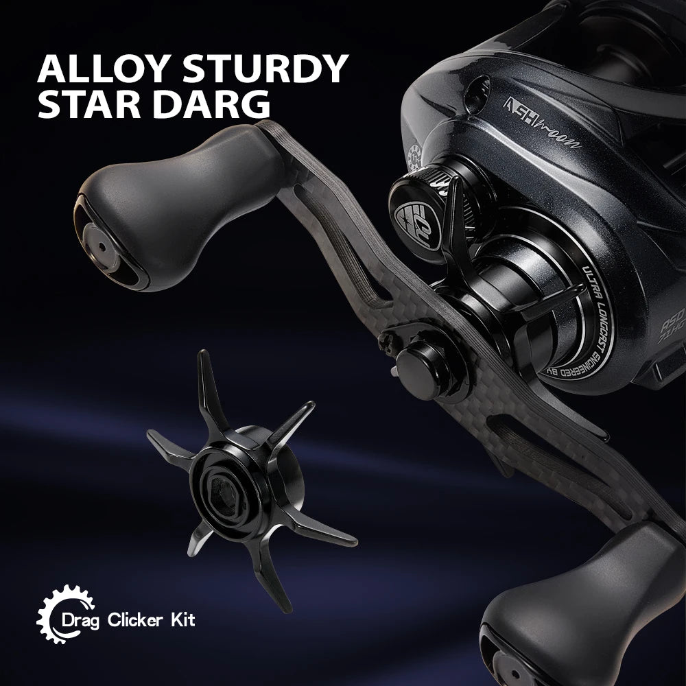 SOLOKING ASHMOON Alloy Baitcasting Reel Ultralight BFS Reel 6.3/7.1/8.1 Gear Ratio 6KG Drag Power Fishing Reel