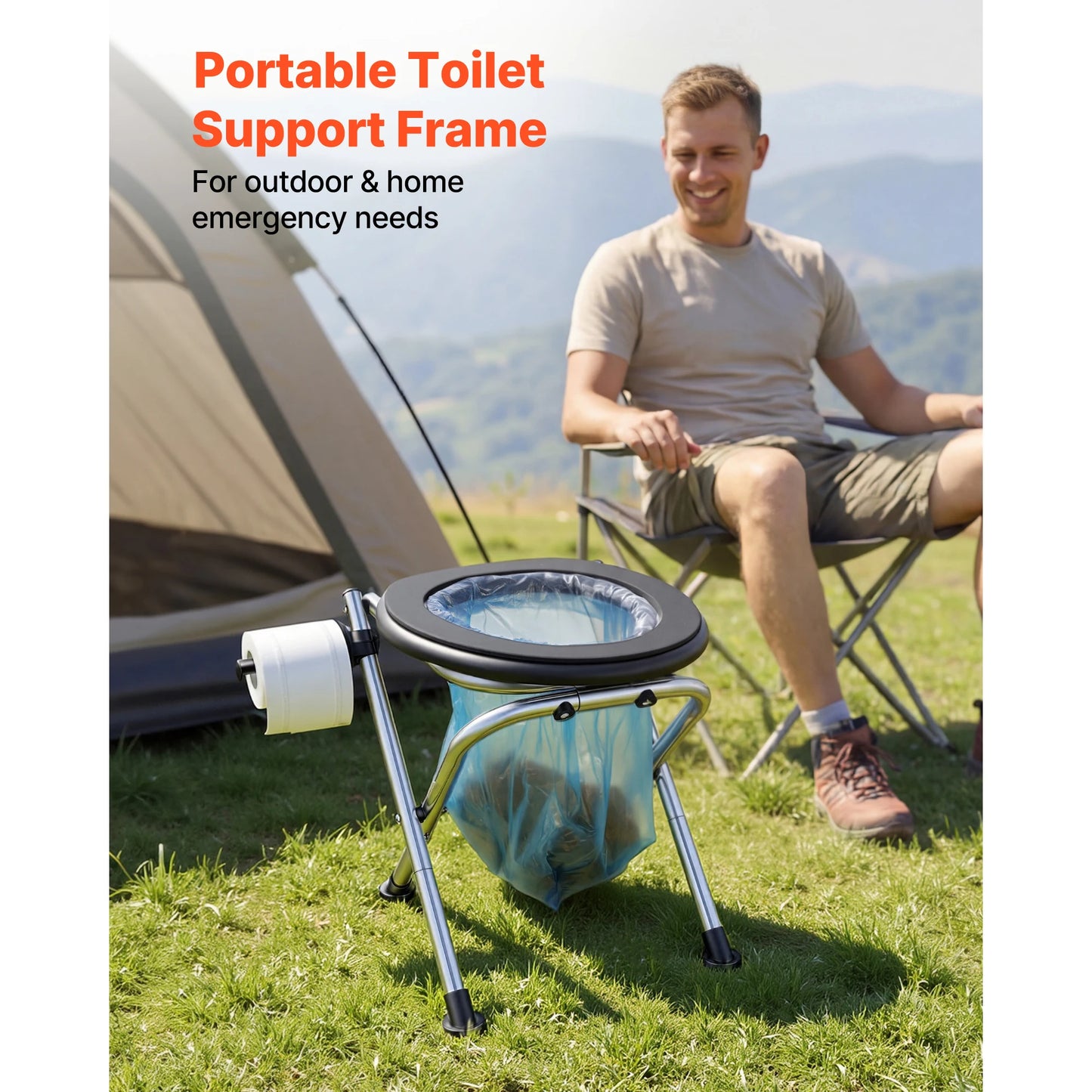 SucceBuy Portable Toilet for Camping 350 lbs Weight Capacity with Soft Seat for Adults Suitable for Truckers RV Travel Camping