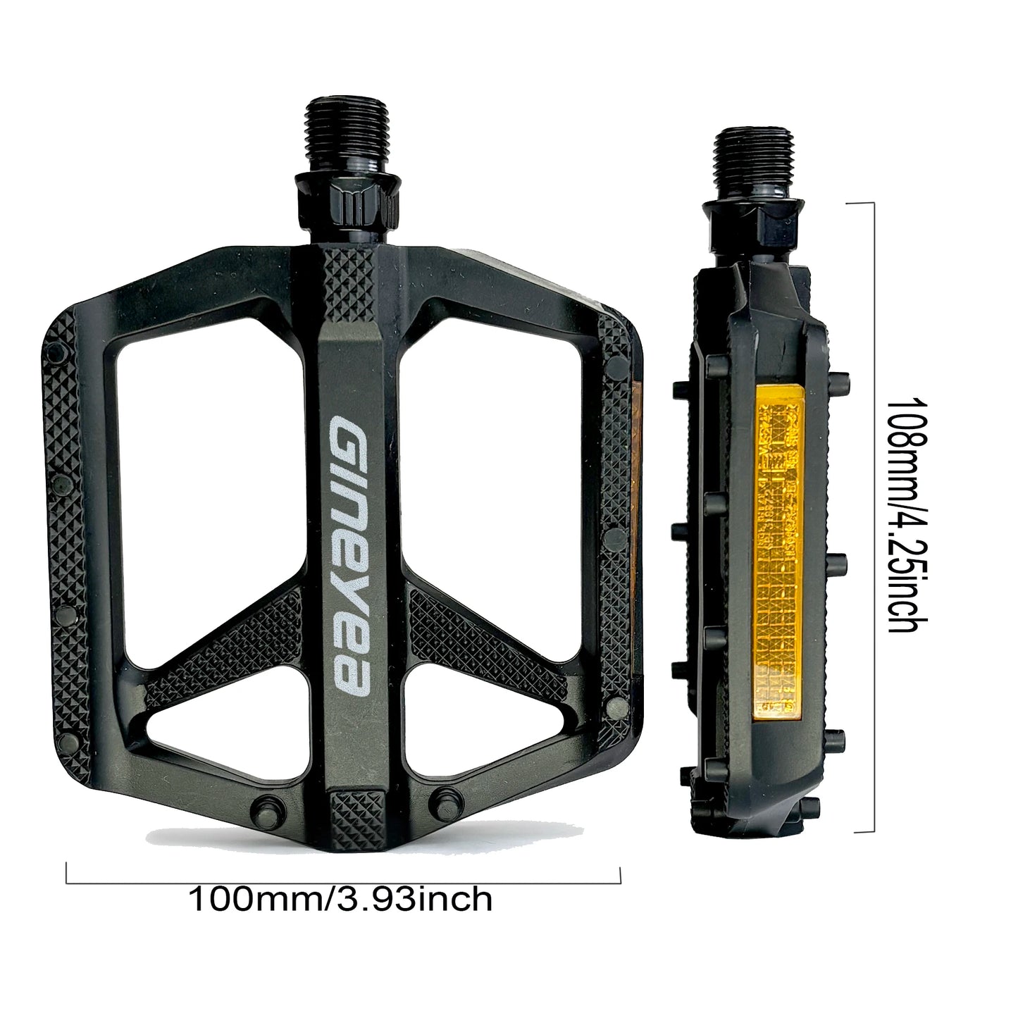 Gineyea Bike Pedals Flat, Lightweight Bearing Anti-slip Large Platform Road Bike MTB Bike Pedal Bicycle Accessories.