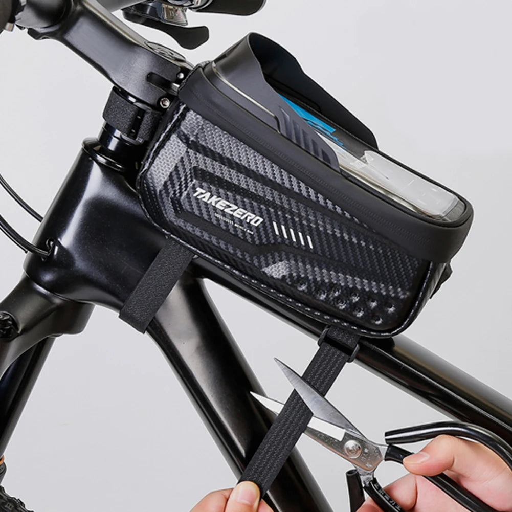 1L Bicycle Upper Tube Bag Waterproof Bike Front Frame Bag 6.8 Inch Touch Screen Road Bike Accessories