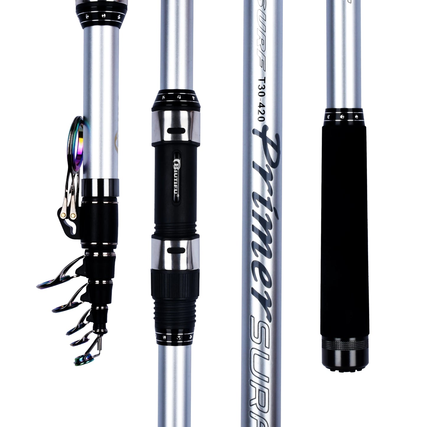 BIUTIFU Telescopic Surf Spinning Fishing Rods 5.3m 5.0m 4.5m 4.2m 3.9m 30T Carbon Power 60-150g Throw Surfcasting Shore Casting Pole
