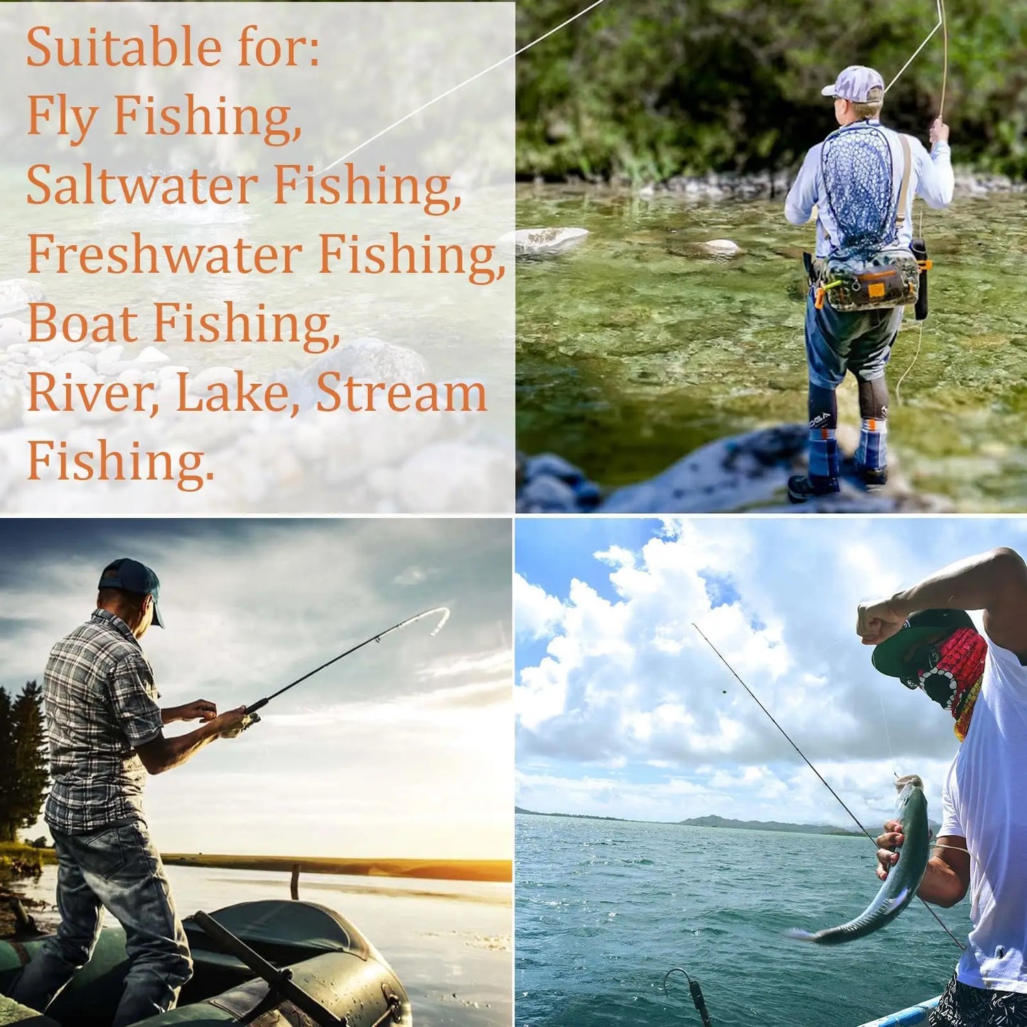 Wooden Frame Fly Fishing Landing Net with Soft Knotless Rubber Mesh, Fish Friendly Catch and Release Net for Trout Bass, Lightweight Wading Tool with Magnetic Release for Angler Gift