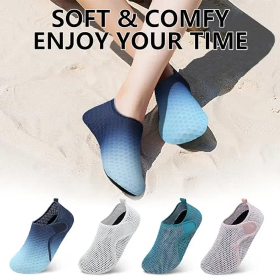 Scurtain Barefoot Water Shoes for Women Men Beach Swim Aqua Socks Summer Quick-Dry Sandals Slippers