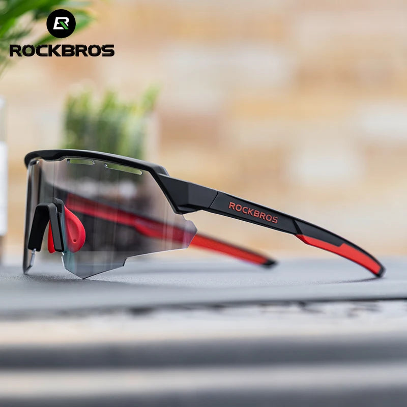 ROCKBROS Bicycle Glasses Polarized Photochromic 2 lenses Ultra-light Comfortable Bike Eyewear Non-slip TR90 Sunglasses Cycling Equipment